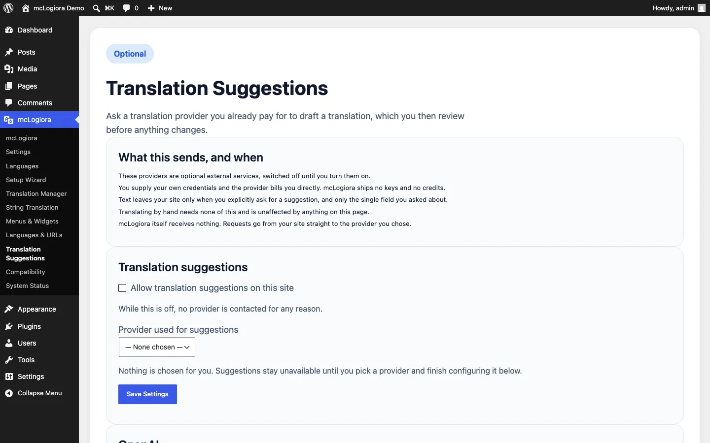 mcLogiora Translation Suggestions